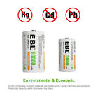 Ebl C D Size Ni-mh Rechargeable Batteries Pack 1 2v  battery Charger Lot
