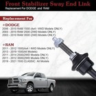 For 2006-2017 Dodge Ram 1500 Truck 5-lug Front Sway Bar End Links Pair K80894