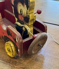 Vintage 1950s Teddy Bear Truck Wooden Pull Toy Working
