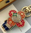 Sparkling Rhinestone Flower Bear Keychain Bag Charm