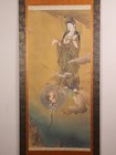 Japanese Hanging Scroll Hand Painted  kannon  Merciful Mother  Kakejiku Hogai