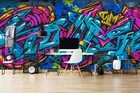 3d Blue Graffiti Self-adhesive Removeable Wallpaper Wall Mural Sticker 22