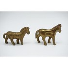 Brass Metal Horse   Zebra Figurine Pair