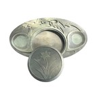 Antique Japanese Chinese Duan Ink Stone Oval With Birds 