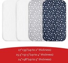 Mini Crib Sheets waterproof Bamboo Pack N Play Mattress Protector 4 Pack Set