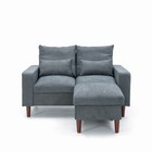 Linen Loveseat 2 Seater Sofa Couch With Ottoman Option For Apartment Livingroom