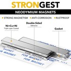 Strong Magnet Strips Heavy Duty - Rare Earth Magnets With Adhesive - Pack Of 6