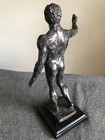 Sculpture After Rodin  Nude Male  Outstretch Hand  Patinated Bronze Marble Base