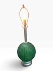Vintage Mid Century Modern Green Glass Globe Table Lamp Chrome 30  Rewired