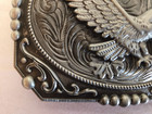 Vintage Belt Buckle Eagle Design Silver Tone 4 1 4  X 3 1 4 