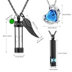 3 Pack Urn Necklace Ashes Keepsake Cremation Heart Cross Hourglass Urn Jewelry