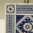 Antique Mintons China Works Ceramic Tile Blue White Geometric Floral Victorian