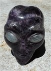 Chevron Amethyst Star Being   Et Crystal Skull W  Madagascar Labradorite Eyes