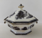 Adams - Jeddo - Flow Mulberry Antique Ironstone Transferware Covered Tureen