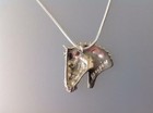 Dressage Horse Head Pendant Only W  Stone Eye Sterling Silver Necklace Jewelry