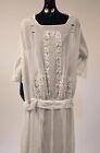 Lg Size Flapper 1920   s Muslin   Lace Long Dress W Tails