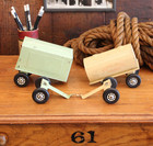 Lot 1930s Vtg Antique Girard Pressed Steel Dairy Trailer Truck Toy Parts 2