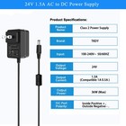 24v 1 5a Power Supply  Dc 24v Power Cord  Fit For Dc24v Led Light Strip  24 V   