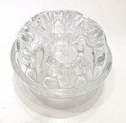 Vintage French 19 Hole Domed Clear Glass Flower Frog Footed 4    X 3   