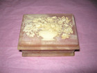 Vintage Incolay Pink Stone Trinket Jewelry Box