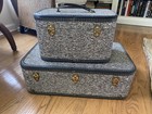 Vintage 1960s Tweed Suitcase Toiletriestravel Luggage Vacationer Royal Set 2
