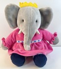 Vintage 1989 Gund Babar Queen Celeste Elephant Book Companion Plush 15    Stuffed
