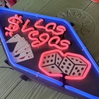 Lite F x Neon Sign Las Vegas Casino Theme Dice Cards Collectible