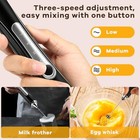 Milk Frother Handheld Rechargeable With Stand Frother Wand Foam Maker 3 Speed