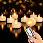 24pcs Flameless Tea Lights Candles With Remote Timer  Led 24pcs-tea Lights 