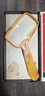 Vintage Yellow ish  Bausch Lomb Magnifying Reading Glass Golden Bakelite 
