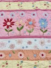 Rare Pottery Barn Kids Crib Quilt Flowers 47    X 36    Pink Yellow Blue