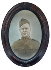 Wwi Named Soldier Convex Glass Photo With Dog Tags Military Frame