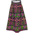 Mod Vintage 1970 s Thc Hawaiian Textiles Fabric Handmade Psychedelic Ankle Skirt