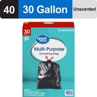 30-gallon Drawstring Multi-purpose Trash Bags  40 Bags