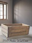 Rustic Wooden Dvd Storage Crate     Handmade Medium Brown Stained Organizer