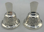 Maciel 1940 s Sterling Mexican Rose   Cactus Flower Pair Etched Bells 6 5 Ozt