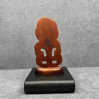 Maori Hei Tiki Wood Carving Rotorua New Zealand Paua Shell Eyes Statue 5 5in Vtg