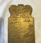 Vintage Wells Fargo Stage Coach Express Route Plaque - Abbot Downing Concord Nh