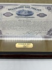 Vintage Standard Oil Trust Framed Brown Stock Certificate Aim Scripophily