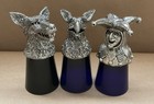 3 Fellowship Foundry Pewter Shot Glass Lot   A p Kevin O   hare Dragon Wolf Jester
