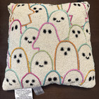 Nwt Pastel Beaded Ghost Throw Pillow 14x14 Halloween Scary Fun Adorable India