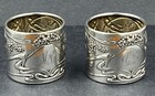 Stunning Pair Of German Art Nouveau Silver Napkin Rings 800 Standard