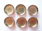  024     6 Diff  Coors Banquet Yellowstone Beer Bottle Cap Sayings  Clean