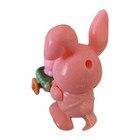 Vintage Plastic Wind Up Toy Pink Bunny Rabbit Easter Unlimited Inc       