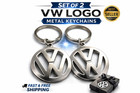 Set Of 2     vw Logo Metal Keychain Key Ring Car Emblem Pendant     volkswagen Gift