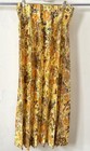 Vtg Mcm Pinch Pleat 60s Curtains Orange Brown Flowers 34   wx41   l - 2 Panels