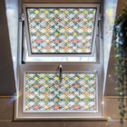 Window Privacy Film  Stained Glass Decorative Static Cling  Removable Laser Sun