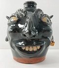 Joel Huntley Devil Face Jug Grotesque Southern Folk Art Pottery Signed 2006