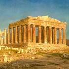 Design Toscano The Parthenon Framed Canvas Replica Painting  Small