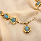 15 5  Blue Murano Glass Choker Necklace Dangle Earrings Set